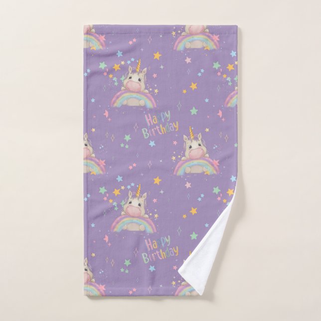 Toalha De Mão Funny Birthday Unicorn (Toalha de mão)