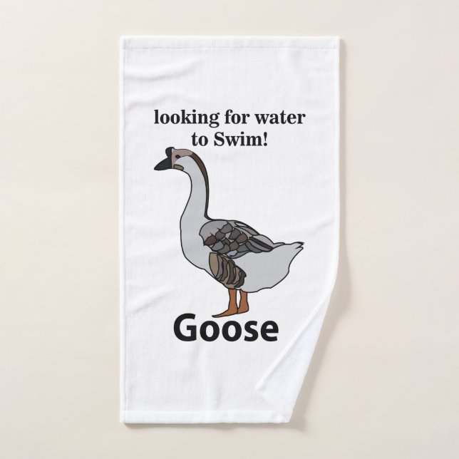 Toalha De Mão Ganso Procurando Água Para O Ganso Africano Nataçã (Toalha de mão)
