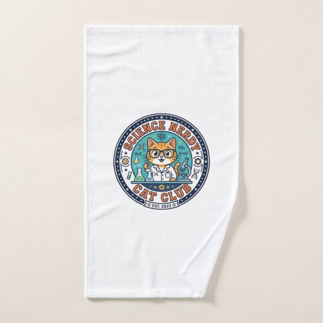 Toalha De Mão Gato Nerdy de Ciência Presente para Mãe de Gato -  (Toalha de mão)