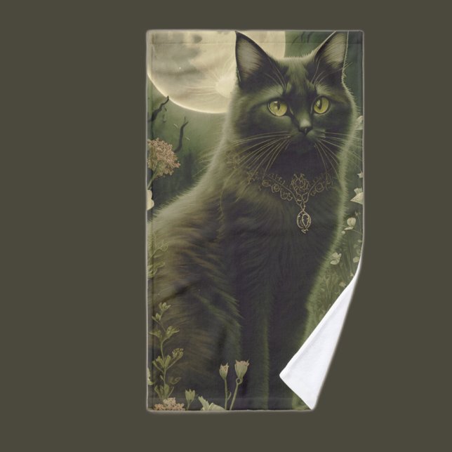 Toalha De Mão gato preto (Criador carregado)