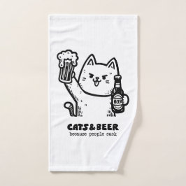 Toalha De Mão Gatos e cerveja 1