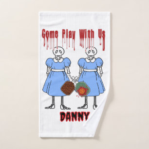 Toalha De Mão Gêmeos do Horror do Pickleball Venha Jogar Conosco
