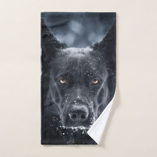 Toalha De Mão German shepherd Preto