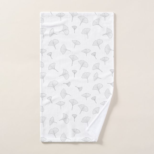 Toalha De Mão Ginkgo Biloba deixa branco preto (Toalha de mão)