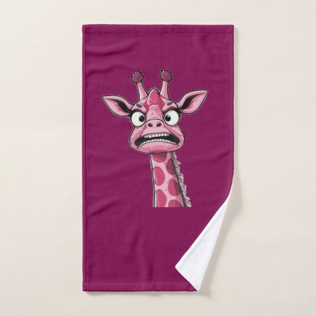 Toalha De Mão Girafa Rosa Cara Azeda (Toalha de mão)