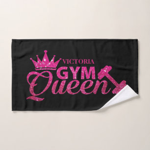 Toalha De Mão Glitter-glitter personalizado, rosa-quente, falso-