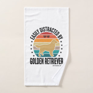 Toalha De Mão Golden Retriever Facilmente Distraído Desenho de C