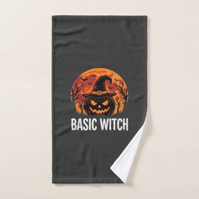 Toalha De Mão Gráficos Básicos de Halloween Feiticeira Abóbora L (Toalha de mão)