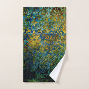 Toalha De Mão grunge, vintage,damask,moss,green,padrão,floral,g