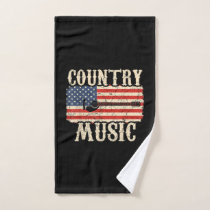 Toalha De Mão Guitarista Country Music Guitar American Flag Bira
