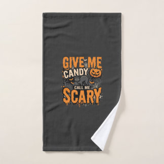 Toalha De Mão Halloween Me Dê Doce Gato Assustador