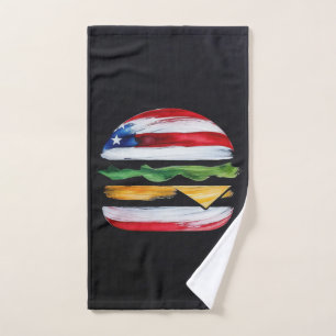 Toalha De Mão Hamburger América (Pintura Preta Nº 2)