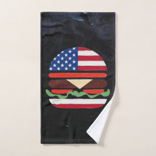Toalha De Mão Hamburger América (Pintura Preta Nº 4)