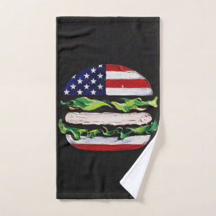 Toalha De Mão Hamburger América (Pintura Preta Nº 5)