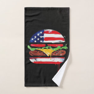 Toalha De Mão Hamburger América (Pintura Preta Nº 6)