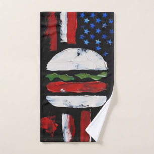 Toalha De Mão Hamburger América (Pintura Preta Nº 7)