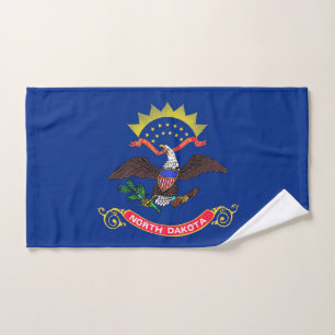 Toalha De Mão Hand Towel com Flag of North Dakota State, EUA
