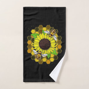 Toalha De Mão Hippie Sunflower Bees