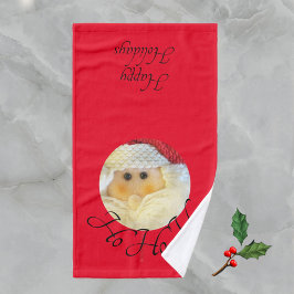 Toalha De Mão Ho Ho Papai Noel Enfrenta Um Bom Natal Vermelho