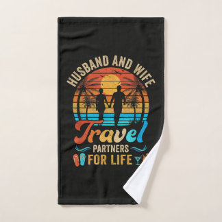Toalha De Mão Husband and Wife Travel Partners for Life Beach