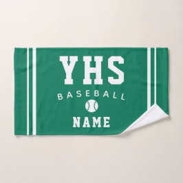 Toalha De Mão Ícone do Beisebol, Nome Personalizado e Escola, Pr