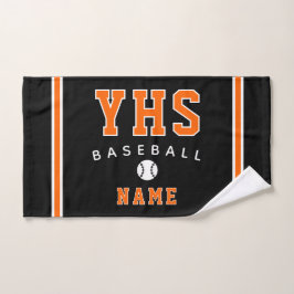 Toalha De Mão Ícone do Beisebol, Nome Personalizado e Escola, Pr