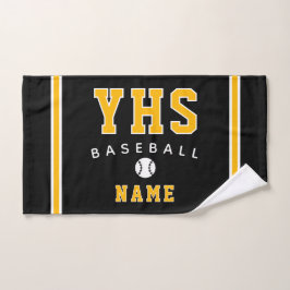 Toalha De Mão Ícone do Beisebol, Nome Personalizado e Escola, Pr