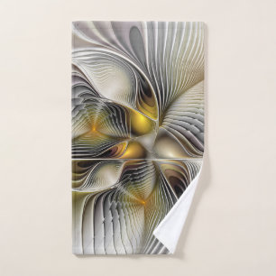 Toalha De Mão Ilusão Óptica Abstrata Fractal 3D Com Profundidade
