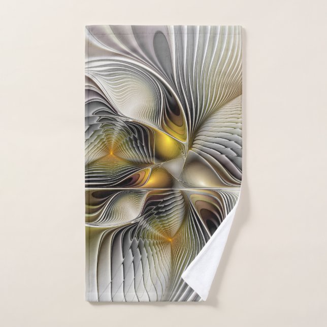 Toalha De Mão Ilusão Óptica Abstrata Fractal 3D Com Profundidade (Toalha de mão)