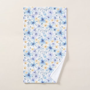 Toalha De Mão impermeável floral azul de aquarela