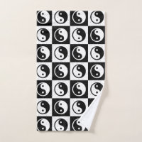 Impressão do bloco Zen Yin-yang, branco preto, mar