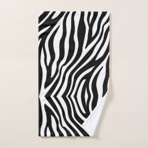 Toalha De Mão Impressão em Zebra Branca Preta