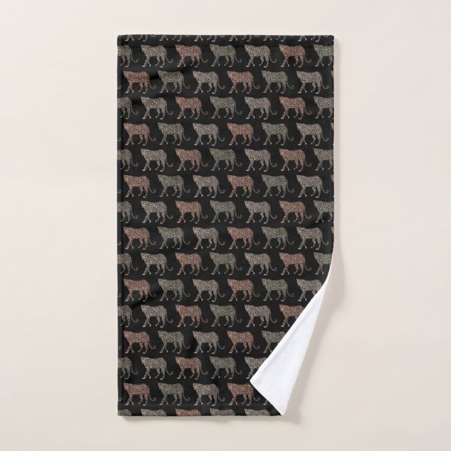 Toalha De Mão Impressão Leopardo Preto (Toalha de mão)