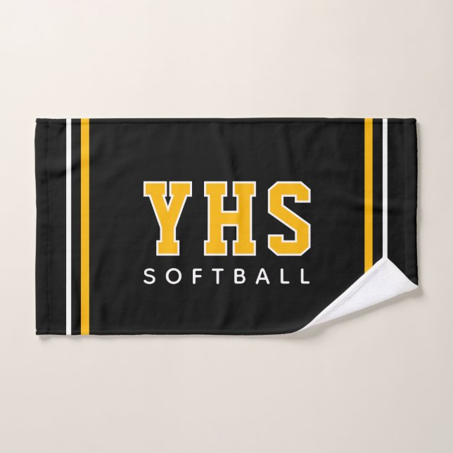Toalha De Mão Iniciais Personalizadas da Escola de Softbol, Pres (Toalha de mão)