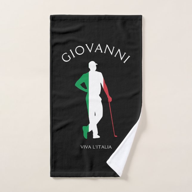 Toalha De Mão Itália Viva l'Italia Bandeira italiana Male Golfer (Toalha de mão)