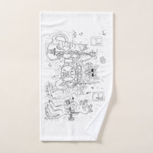 Jazz Cats Mand Towel