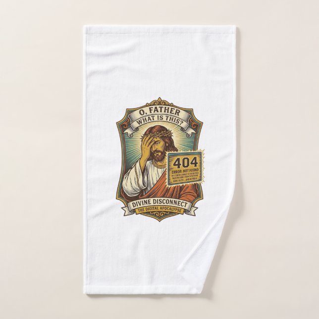 Toalha De Mão Jesus engraçado erro 404 Humor desenvolvedor web p (Toalha de mão)