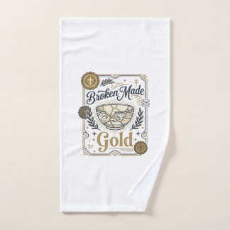 Toalha De Mão Jesus Kintsugi Ouro Feito Quebrado Cerâmica Quebra