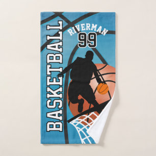 Toalha De Mão Jogador de basquete 🏀 Bebê Azul