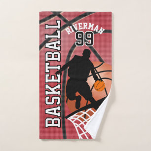 Toalha De Mão Jogador de Basquete 🏀 Esporte - Vermelho