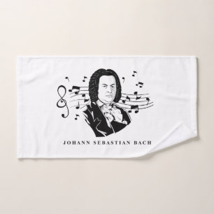 Toalha De Mão Johann Sebastian Bach Portrait / Bust com Notas