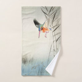 Toalha De Mão Kingfisher Hunting - Ohara Koson - 