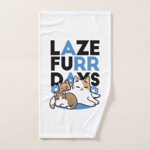 Toalha De Mão Lazer - Design de Gatos Preguiçosos