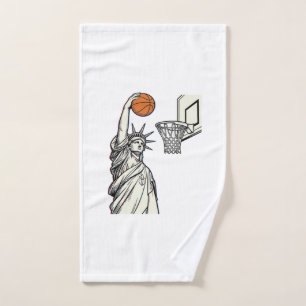 Toalha De Mão Liberty Basquete Enterrada Desenho de Gravura Vint