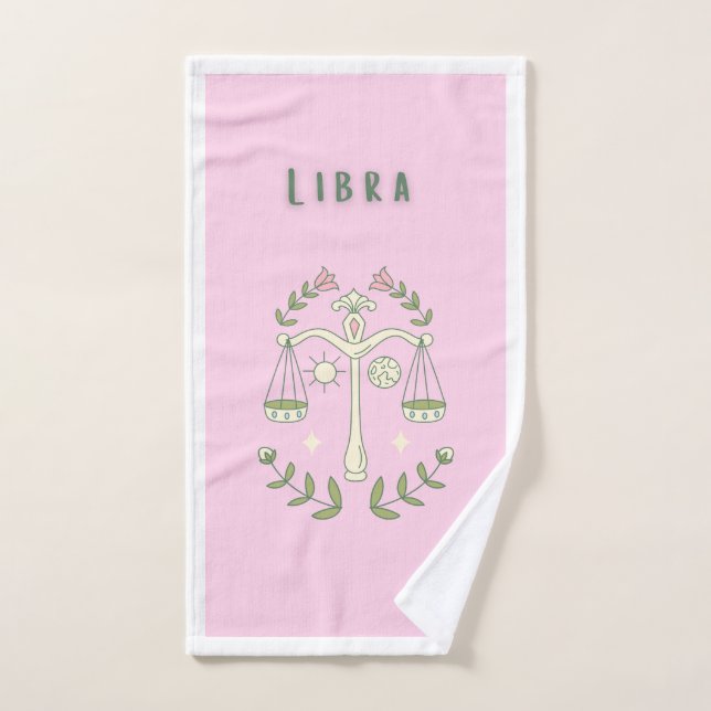 Toalha De Mão Libra Rosa, zodíaco, signo estelar  (Toalha de mão)