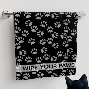 Toalha De Mão Limpe As Tuas Peças Pretas Para Gato Imprime A Toa