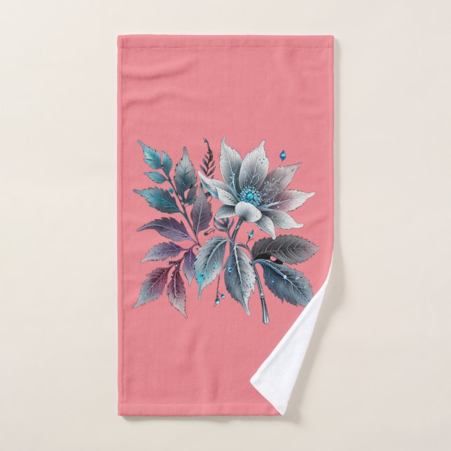 Toalha De Mão lindas folhas e flores (Toalha de mão)
