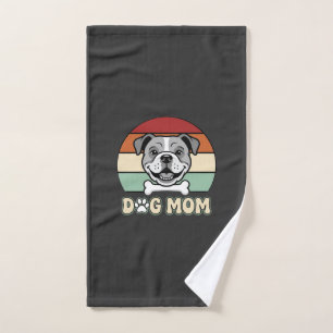 Toalha De Mão Mãe de Cachorro Retro Bulldog Vetor