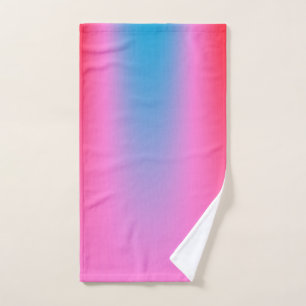 Toalha De Mão Magenta profunda rosa para vermelho e azul