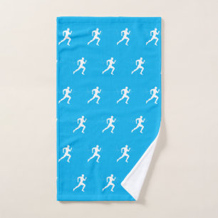 Toalha De Mão Man Runners Silhouette HeartBeat Sky Blue